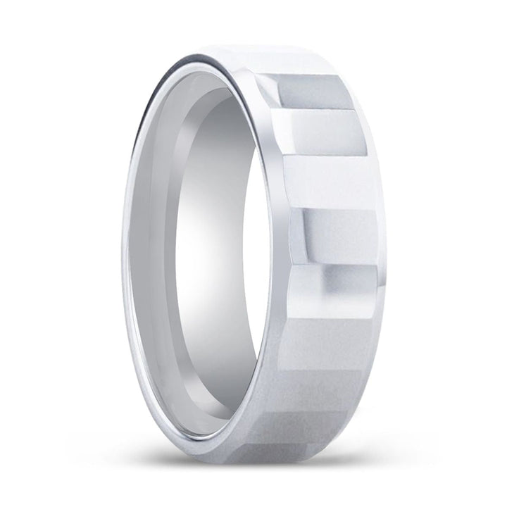 REFLECTOR | Tungsten Ring, Faceted Polished Center, Polished Beveled Edges - Rings - Aydins Jewelry - 1