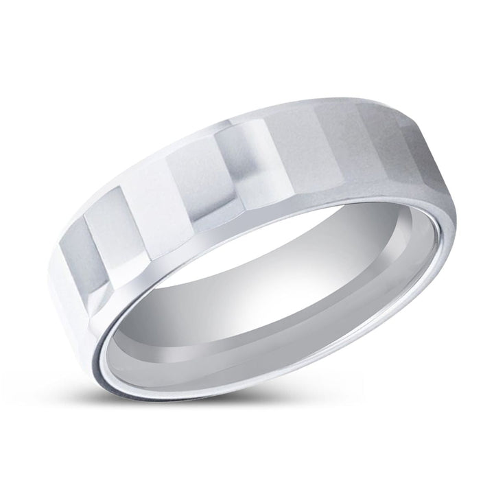 REFLECTOR | Tungsten Ring, Faceted Polished Center, Polished Beveled Edges - Rings - Aydins Jewelry - 2