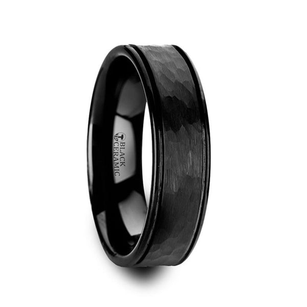 REVENANT | Black Ceramic Ring Hammered Finish - Rings - Aydins Jewelry - 1