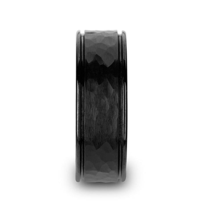 REVENANT | Black Ceramic Ring Hammered Finish - Rings - Aydins Jewelry - 4