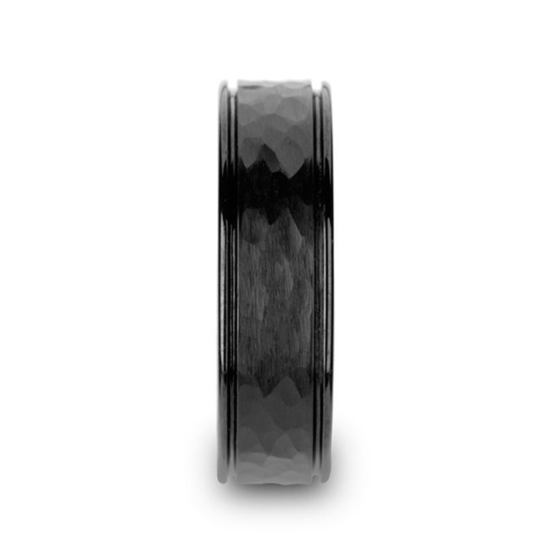 REVENANT | Black Ceramic Ring Hammered Finish - Rings - Aydins Jewelry - 2