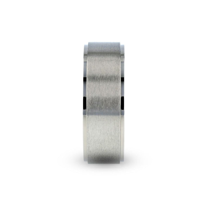 RHINOX | Titanium Ring Brushed Raised Center - Rings - Aydins Jewelry - 2