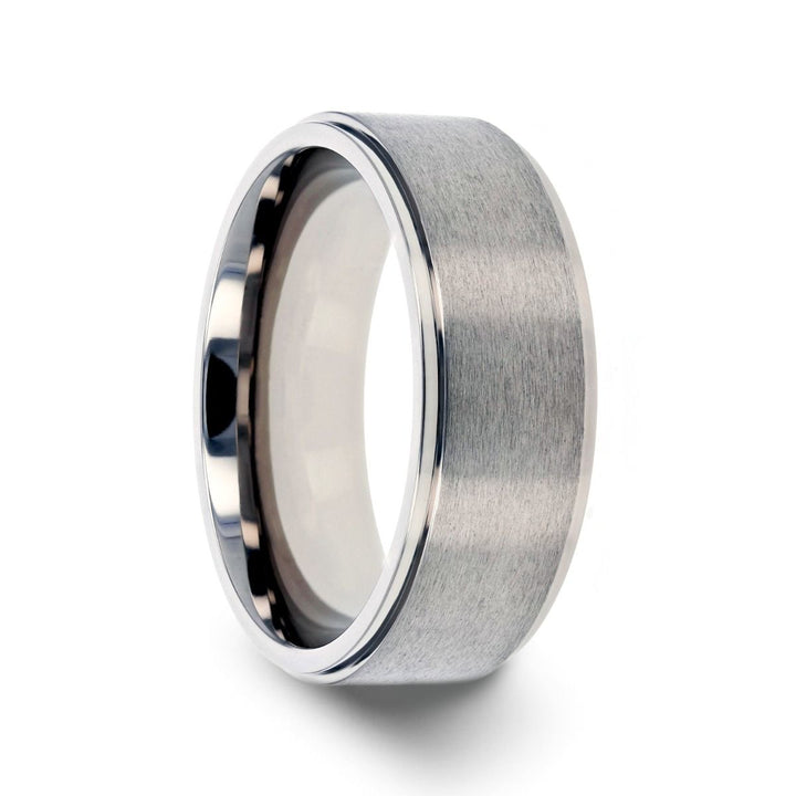 RHINOX | Titanium Ring Brushed Raised Center - Rings - Aydins Jewelry - 1