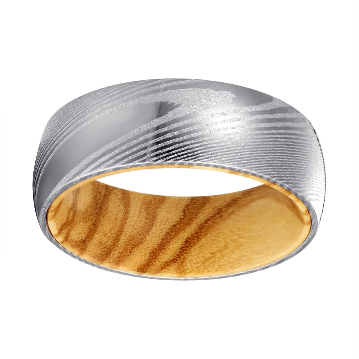 RIDGES — lifestyle on hand — men's damascus steel wedding ring | Aydins Jewelry
