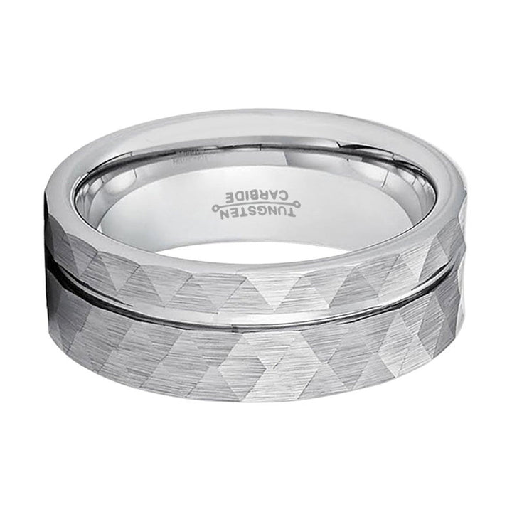 ROCCO | Tungsten Ring Off-Center Groove - Rings - Aydins Jewelry