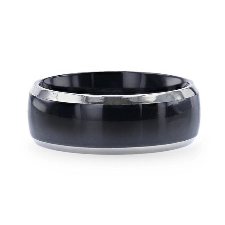 SALEEN | Black Titanium Ring Polished Finish - Rings - Aydins Jewelry - 2