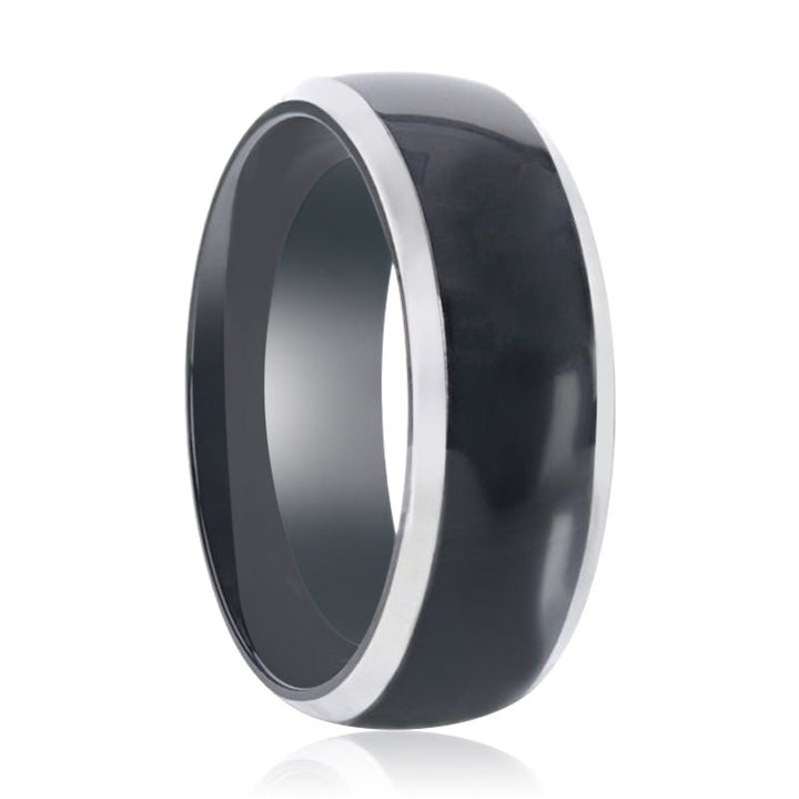 SALEEN | Black Titanium Ring Polished Finish - Rings - Aydins Jewelry - 1