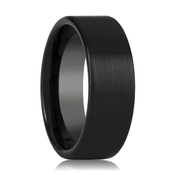 SAN BERNARDINO | Black Titanium Ring, Flat Brushed - Rings - Aydins Jewelry - 1