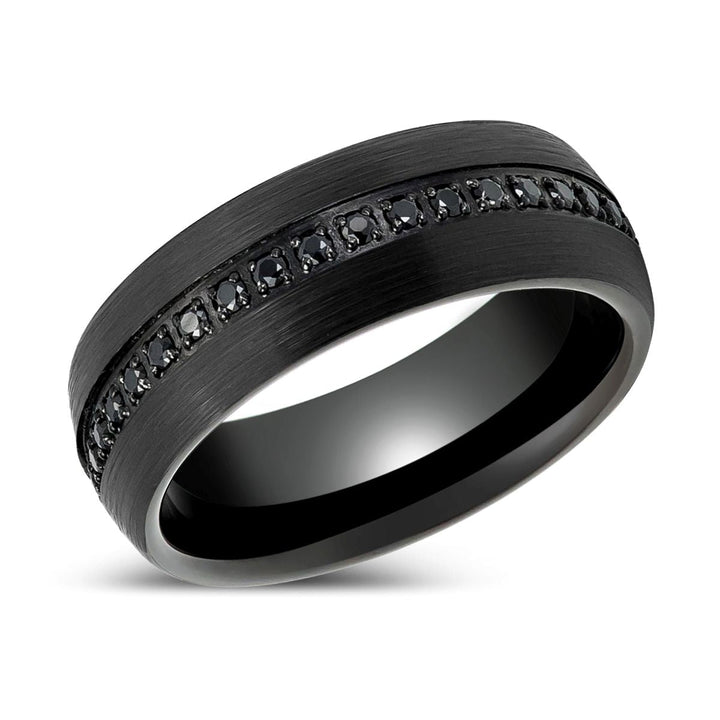 SANCHO | Black Tungsten Ring with Black CZ - Rings - Aydins Jewelry - 2