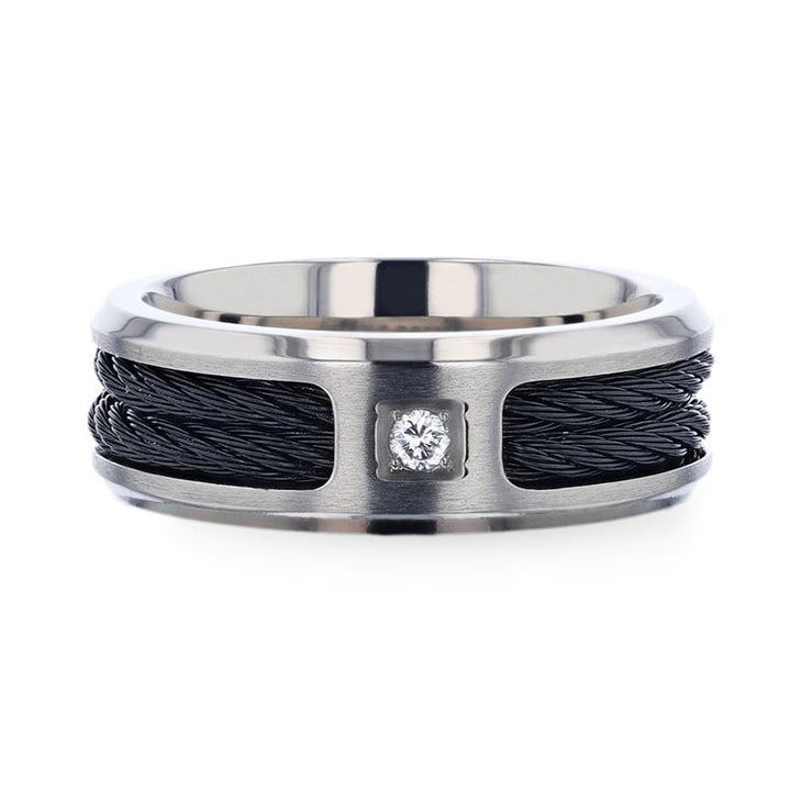 SECTOR | Titanium Ring Diamond Centered - Rings - Aydins Jewelry - 3