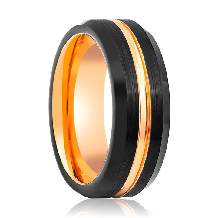 SENNA | Tungsten Ring Rose Gold Groove - Rings - Aydins Jewelry - 1