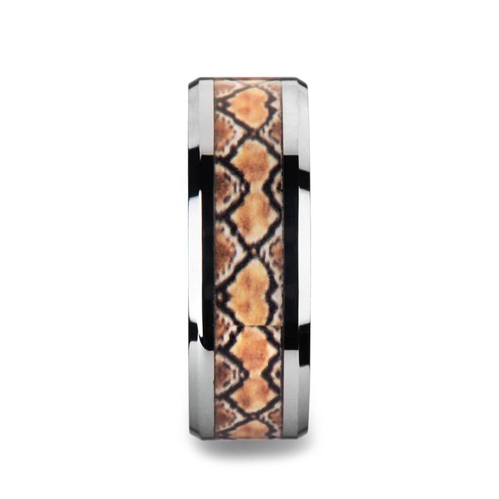 SERPENTINE | Tungsten Ring Boa Snake Skin Design Inlay - Rings - Aydins Jewelry - 2