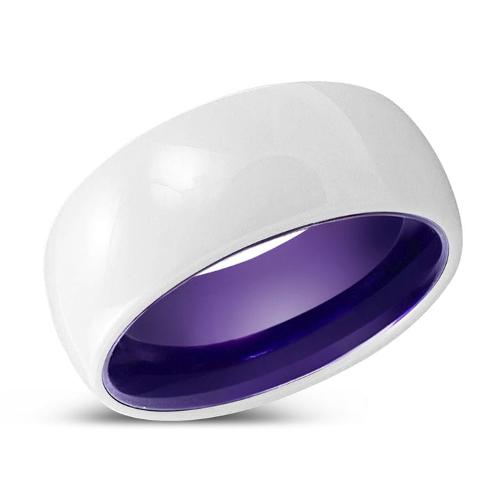 SHIMMER | Purple Ring, White Ceramic Ring, Domed - Rings - Aydins Jewelry - 2