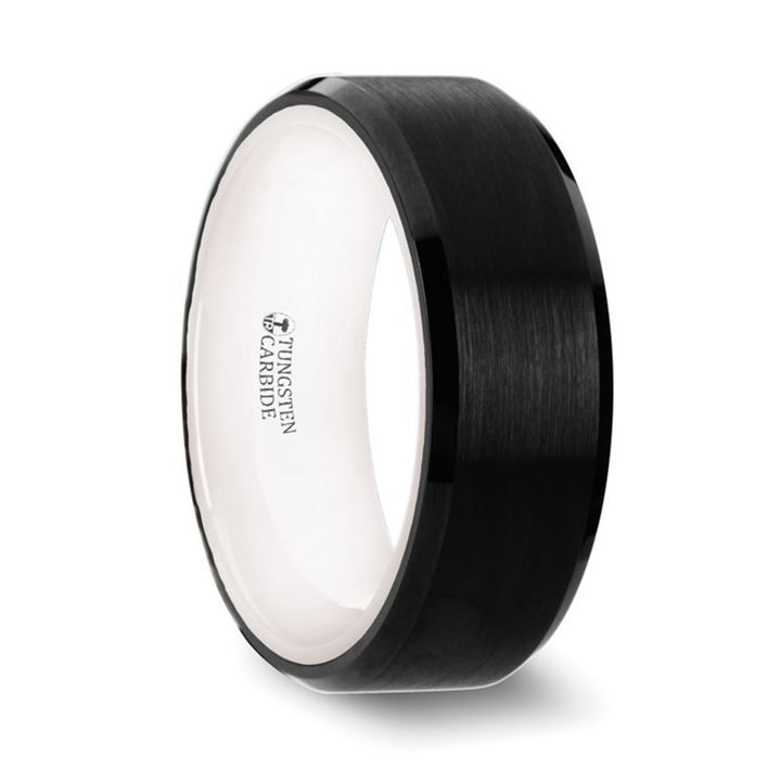 SIGMA | Black Tungsten Ring and White Interior - Rings - Aydins Jewelry - 1