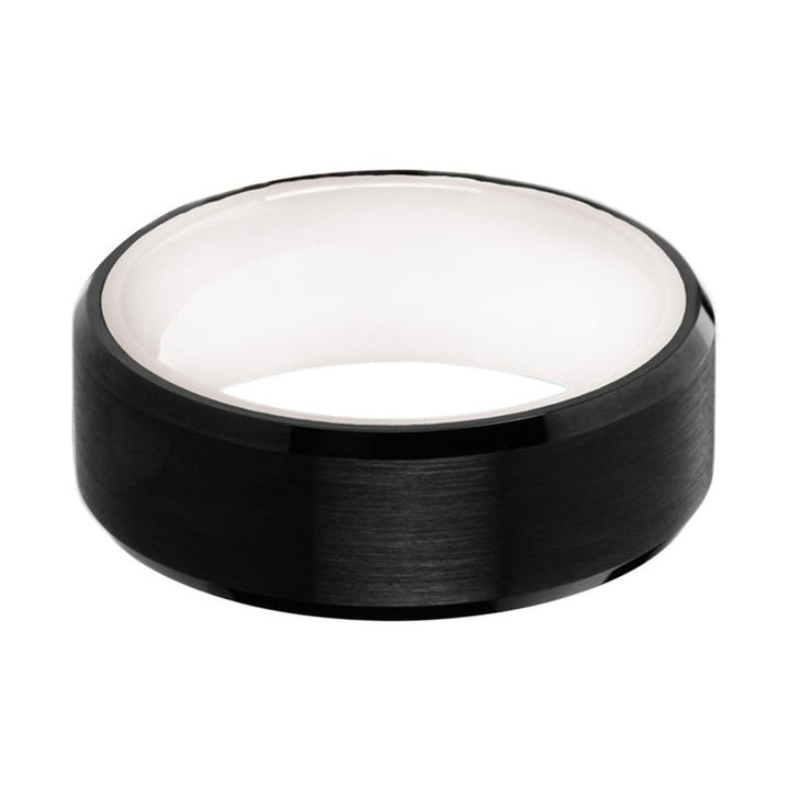 SIGMA | Tungsten Ring White Ceramic Sleeve - Rings - Aydins Jewelry