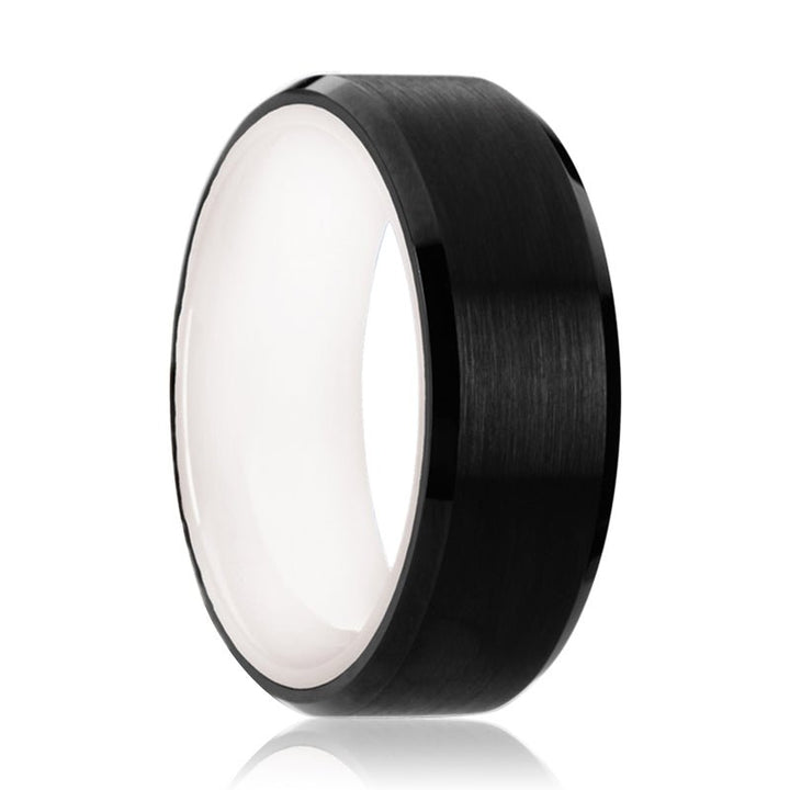 SIGMA | Tungsten Ring White Ceramic Sleeve - Rings - Aydins Jewelry - 1