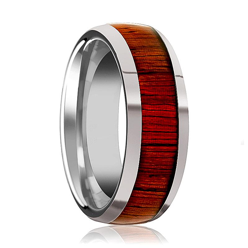 Mens tungsten wedding hot sale bands with wood inlay