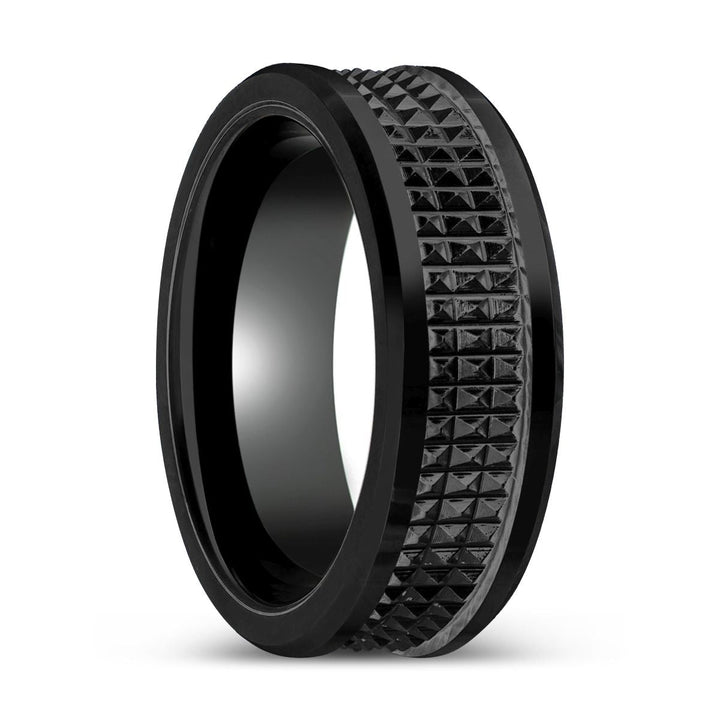 SILVERFANG | Black Tungsten Ring with Jagged Center - Rings - Aydins Jewelry - 1