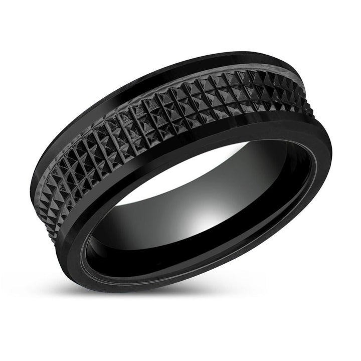 SILVERFANG | Black Tungsten Ring with Jagged Center - Rings - Aydins Jewelry - 2