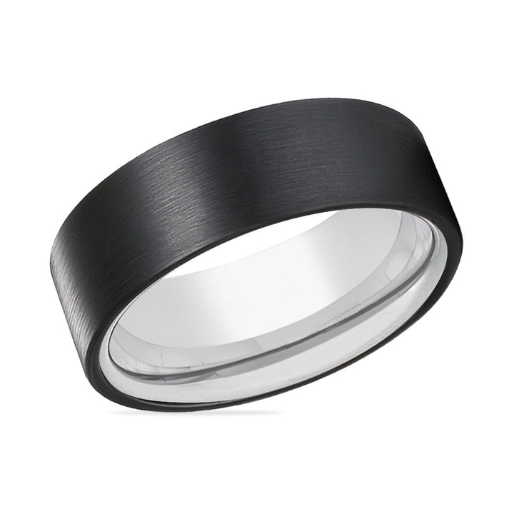 SOUL | Silver Tungsten Ring Black Brushed Flat - Rings - Aydins Jewelry - 2