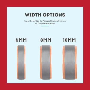 SPARROW | Blue Ring, Silver Tungsten Ring, Brushed, Rose Gold Stepped Edge - Rings - Aydins Jewelry - 3