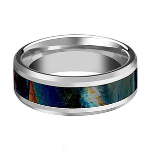 Spectrolite Inlaid Men's Tungsten Wedding Band wit Tungsten Carbide men's wedding band, image 2