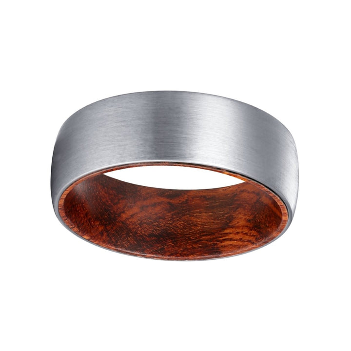 SPYRO | Snake Wood, Silver Tungsten Ring, Brushed, Domed - Rings - Aydins Jewelry - 2