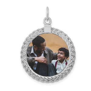 Sterling Silver Fingerprint Circle Pendant With Rope - Pendant > Fingerprint Necklace > Fingerprint Jewelry > Memorial Jewelry > Sterling Silver Fingerprint Necklace > Fingerprint Charm > Signature Jewelry > Photo Pendant > Real Photo Jewelry > - Aydins Jewelry - 7