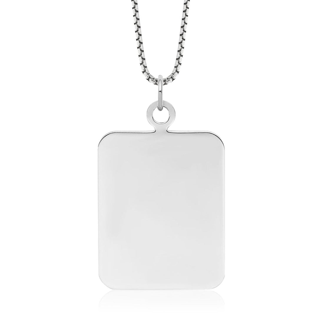 Sterling Silver Fingerprint Rectangle Pendant - Pendant > Fingerprint Necklace > Fingerprint Jewelry > Memorial Jewelry > Sterling Silver Fingerprint Necklace > Fingerprint Charm > Signature Jewelry > Photo Pendant > Real Photo Jewelry > - Aydins Jewelry - 8