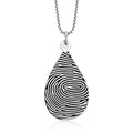 Sterling Silver Fingerprint Tear Drop Pendant - Pendant > Fingerprint Necklace > Fingerprint Jewelry > Memorial Jewelry > Sterling Silver Fingerprint Necklace > Fingerprint Charm > Signature Jewelry > Photo Pendant > Real Photo Jewelry > - Aydins Jewelry - 1