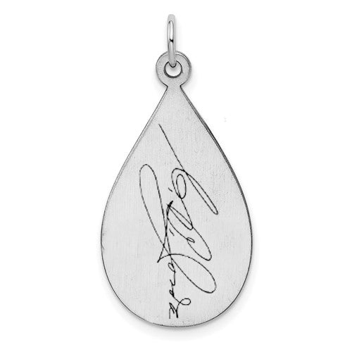 Sterling Silver Fingerprint Tear Drop Pendant - Pendant > Fingerprint Necklace > Fingerprint Jewelry > Memorial Jewelry > Sterling Silver Fingerprint Necklace > Fingerprint Charm > Signature Jewelry > Photo Pendant > Real Photo Jewelry > - Aydins Jewelry - 5