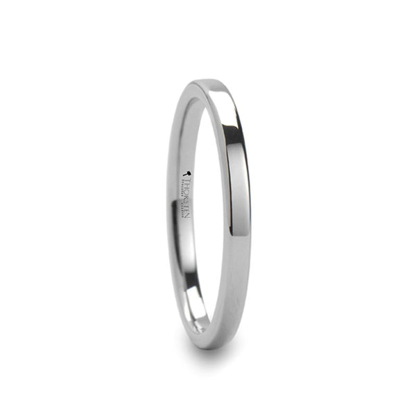 STOCKTON | White Tungsten Ring Flat - Rings - Aydins Jewelry - 1
