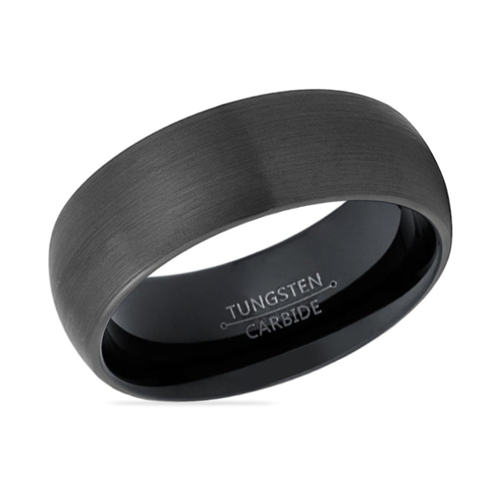 STORMY | Black Ring, Black Tungsten Ring, Brushed, Domed - Rings - Aydins Jewelry - 2
