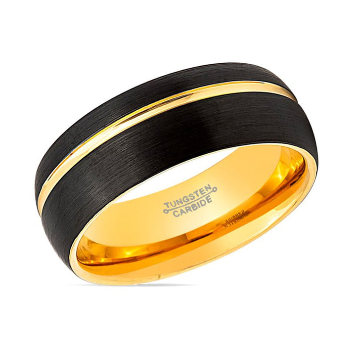 SUPERSONIC | Tungsten Ring Yellow Gold Groove - Rings - Aydins Jewelry - 2