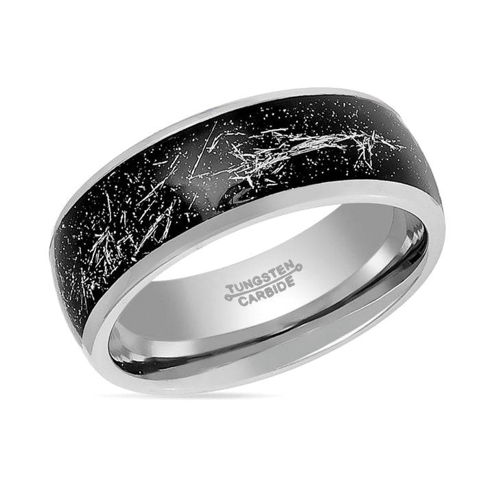TATUM | Tungsten Ring Metallic Shavings Inlay - Rings - Aydins Jewelry - 2