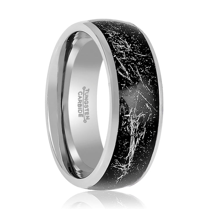 TATUM | Tungsten Ring Metallic Shavings Inlay - Rings - Aydins Jewelry - 1