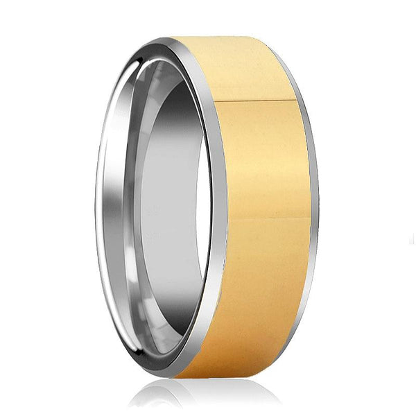 TROOPER | Tungsten Ring Gold Polished Center - Rings - Aydins Jewelry - 1