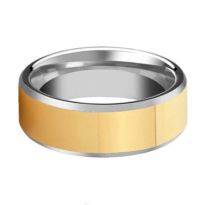 TROOPER | Tungsten Ring Gold Polished Center