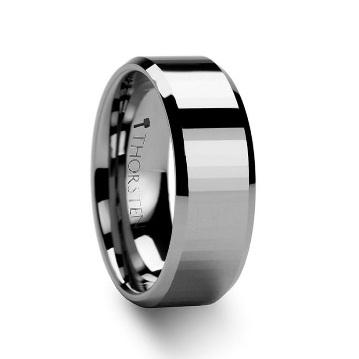 TURIN | Tungsten Ring Rectangular Facets - Rings - Aydins Jewelry - 3