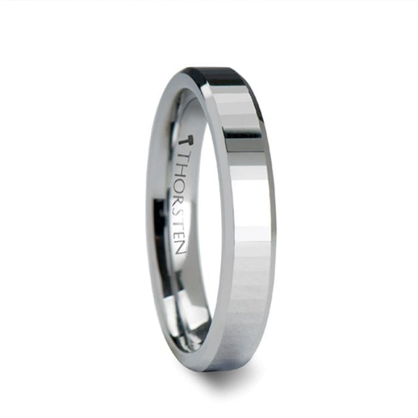 TURIN | Tungsten Ring Rectangular Facets - Rings - Aydins Jewelry - 1