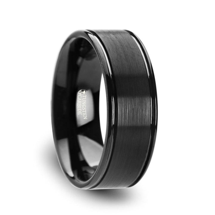 TURNER | Tungsten Ring Dual Offset Grooves - Rings - Aydins Jewelry - 3