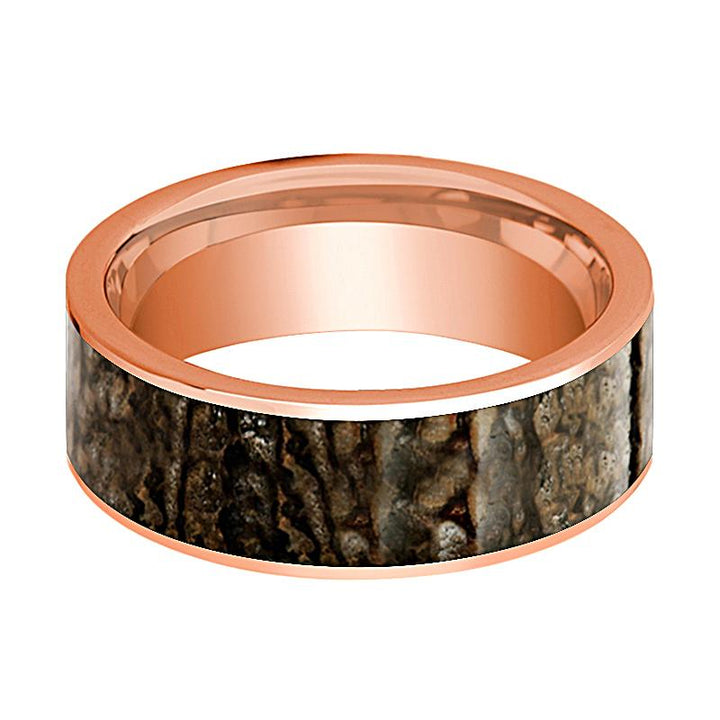 TYRANNOTITAN | 14k Rose Gold Brown Dinosaur Bone Inlay - Rings - Aydins Jewelry - 2