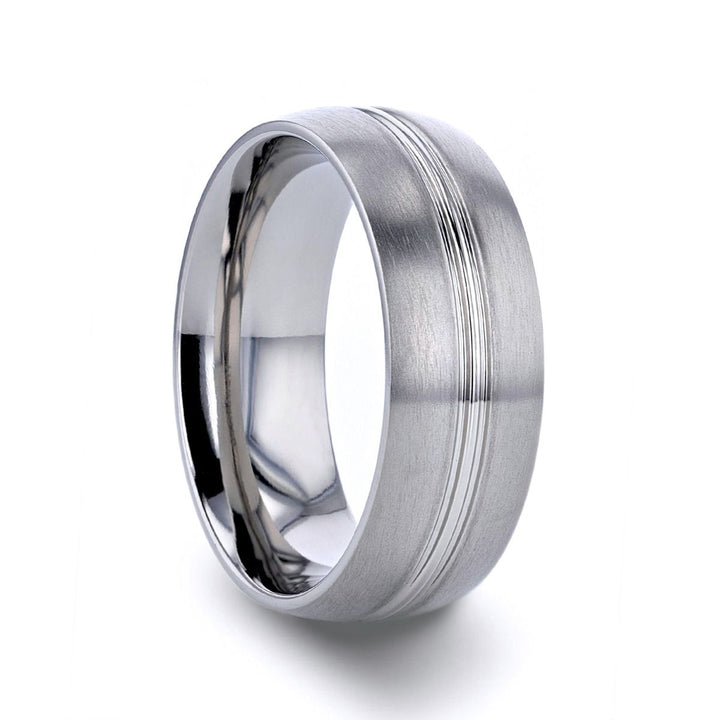 UPTON | Titanium Ring Polished Grooved Center - Rings - Aydins Jewelry - 3