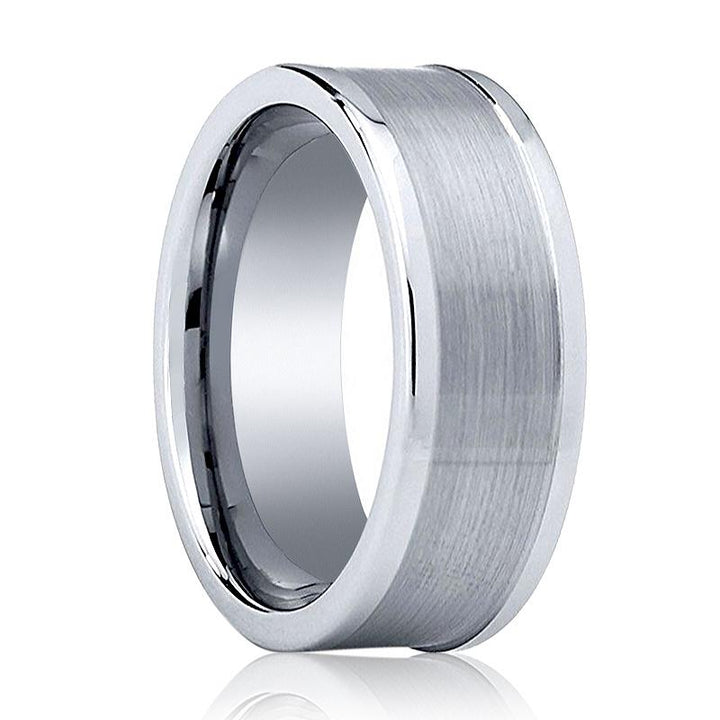 VAGA | Tungsten Ring Silver Flat Polished