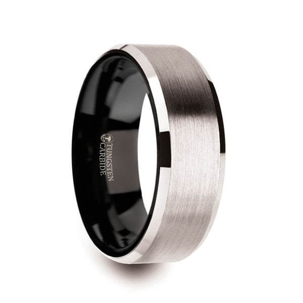 VEGA | White Tungsten Ring Black Interior - Rings - Aydins Jewelry - 1