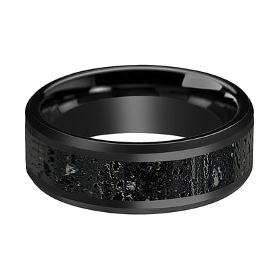 VESUVIUS Black Ceramic men's wedding band, image 2
