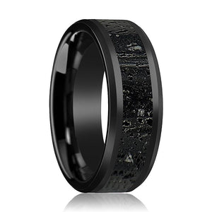 VESUVIUS Black Ceramic men's wedding band, image 1