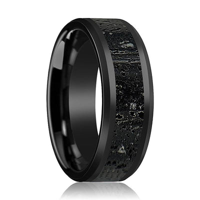 VESUVIUS Black Ceramic men's wedding band, image 1
