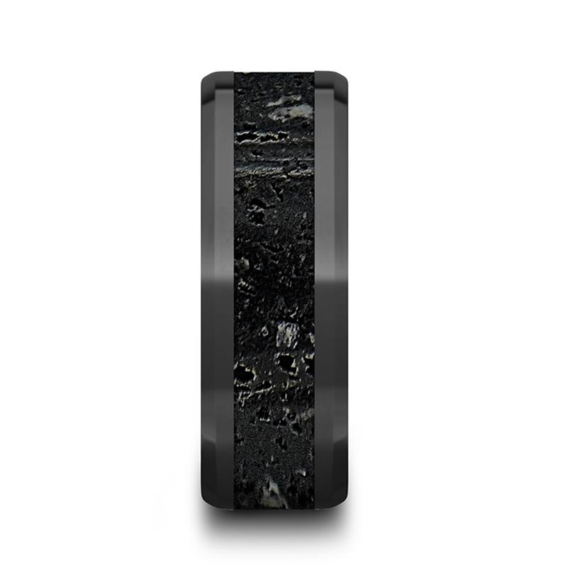 VESUVIUS Black Ceramic men's wedding band, image 3