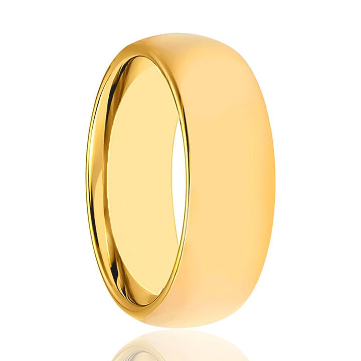 VIGILANT | Tungsten Ring Yellow Gold Domed - Rings - Aydins Jewelry - 1